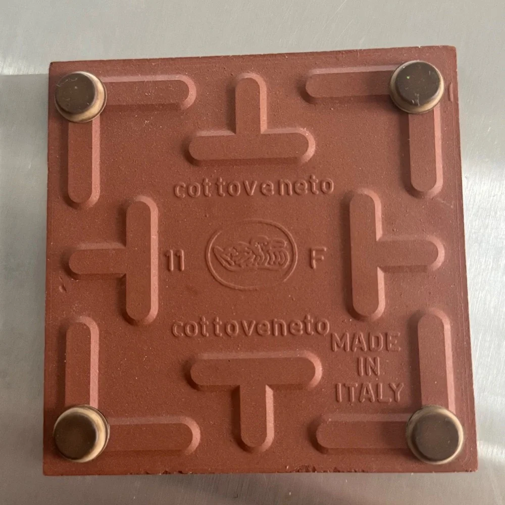 Vintage Italian Cottoveneto Red‎ Chili Pepper Ceramic Tile Coaster Set of 4